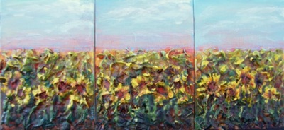 Sunflower Seed Landscape (triptych)